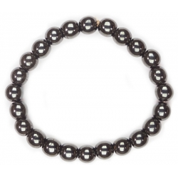 Bracelet de perles rondes en hématite (8mm)