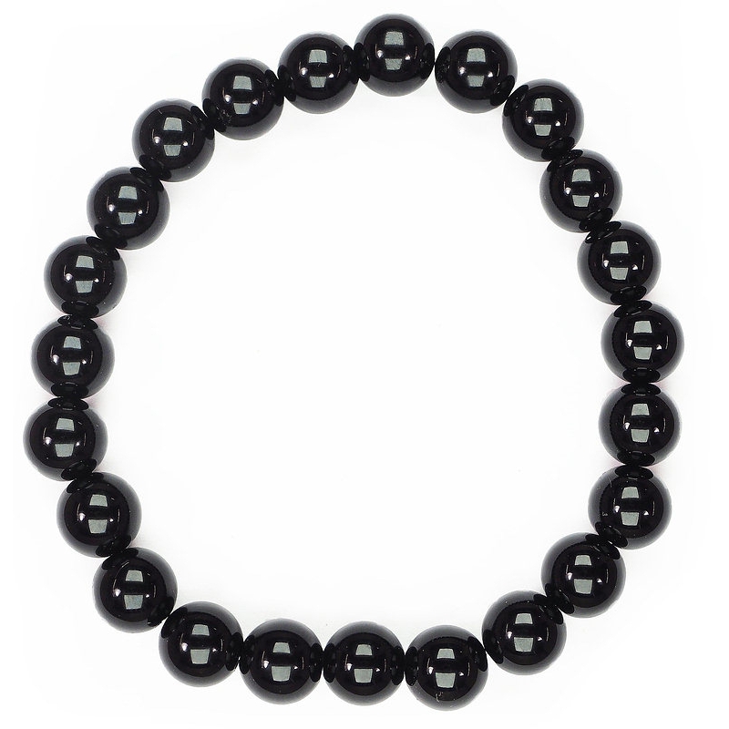 Bracelet en perles rondes en onyx (8mm)