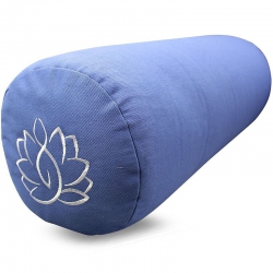 Traversin de Yoga toile Lotus bleu clair