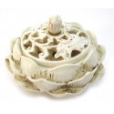 Lotus flower incense holder white