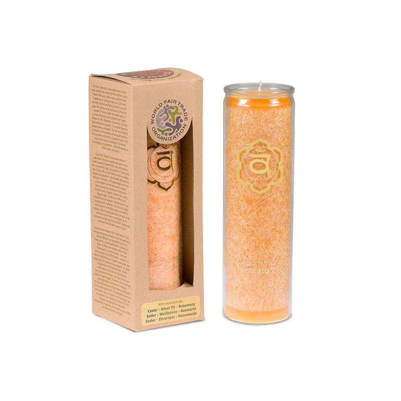 Bougie parfumée Chakra en verre - 2ème Chakra (Swadhisthana)