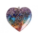 Pendentif Orgonite en forme de coeur Chakra