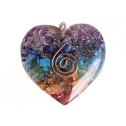 Orgonite heart-shaped pendant Chakra