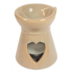Aroma burner taupe with heart