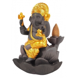 Ganesha backflow incense burner (gold/brown)