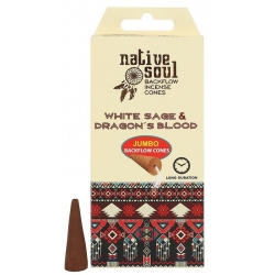 Native Soul White Sage & Dragon's Blood backflow incense cones (Green tree)
