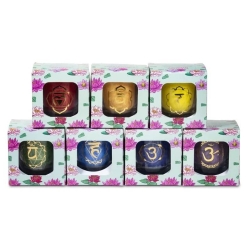 7 bougies votives parfumées chakra en coffret cadeau