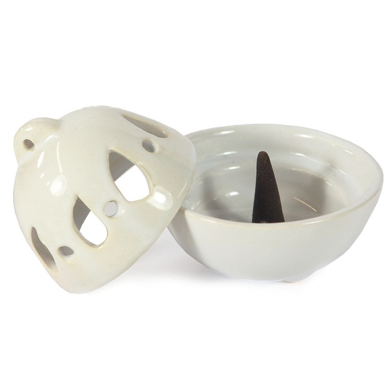 Kegel-Weihrauchbrenner Keramik (Weiß)