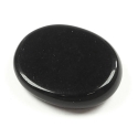 Obsidian Black flat stone 35mm