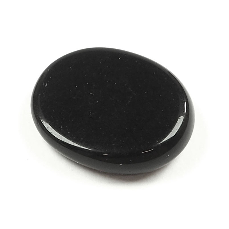 Obsidiaan Zwart platte steen 35mm