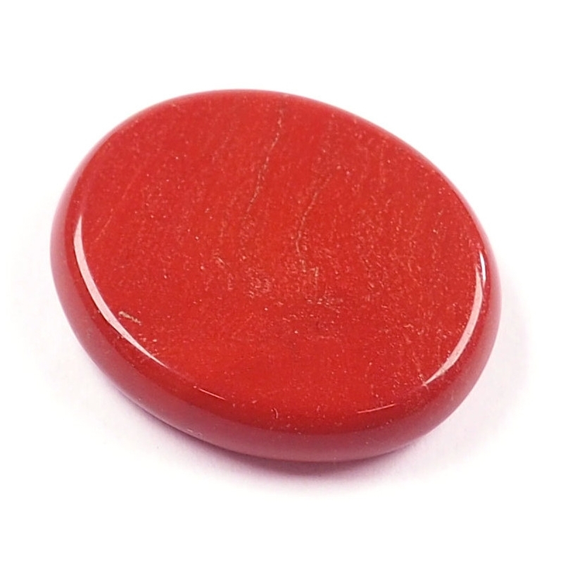 Rode Jaspis platte steen 35mm