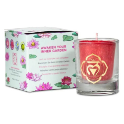 Bougie votive parfumée 1er chakra en coffret cadeau