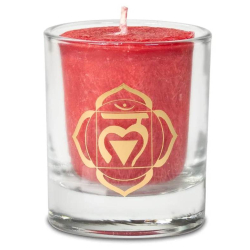 Bougie votive parfumée 1er chakra en coffret cadeau