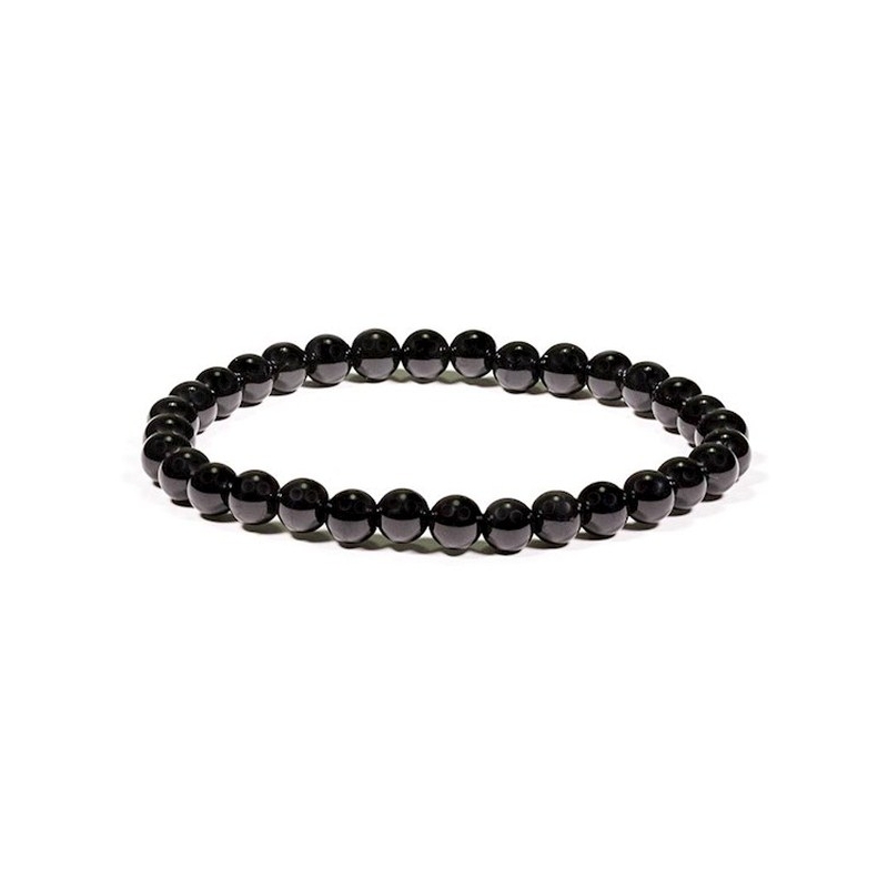 Bracelet en perles de tourmaline noire (5mm)