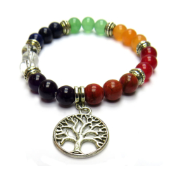 7 Chakra bracelet with Tree of life 8mm