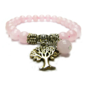Rose quartz Tree of Life bracelet 8mm