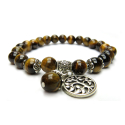 Tiger eye bracelet with Tree of Life 8mm