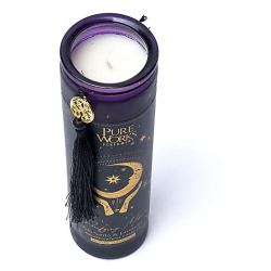 Purifying Moon manifestation candle in glass with tassel (80 hours)