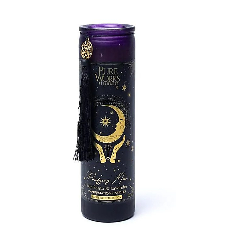 Purifying Moon manifestation candle in glass with tassel (80 hours)