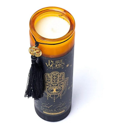 Good Fortune manifestation candle in glass with tassel (80 hours)