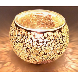 Mosaic tealight holder Yellow