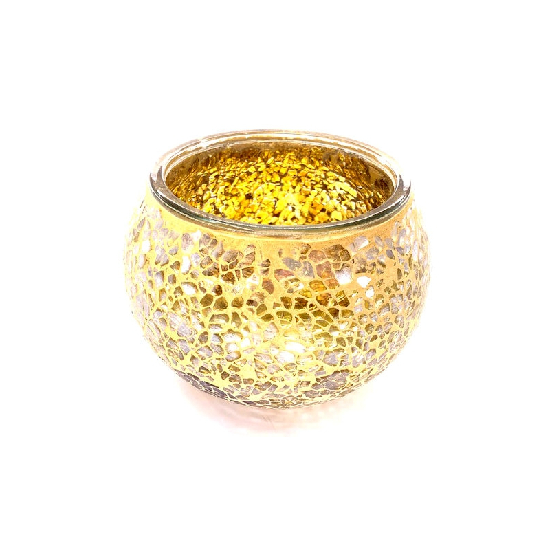 Mosaic tealight holder Yellow