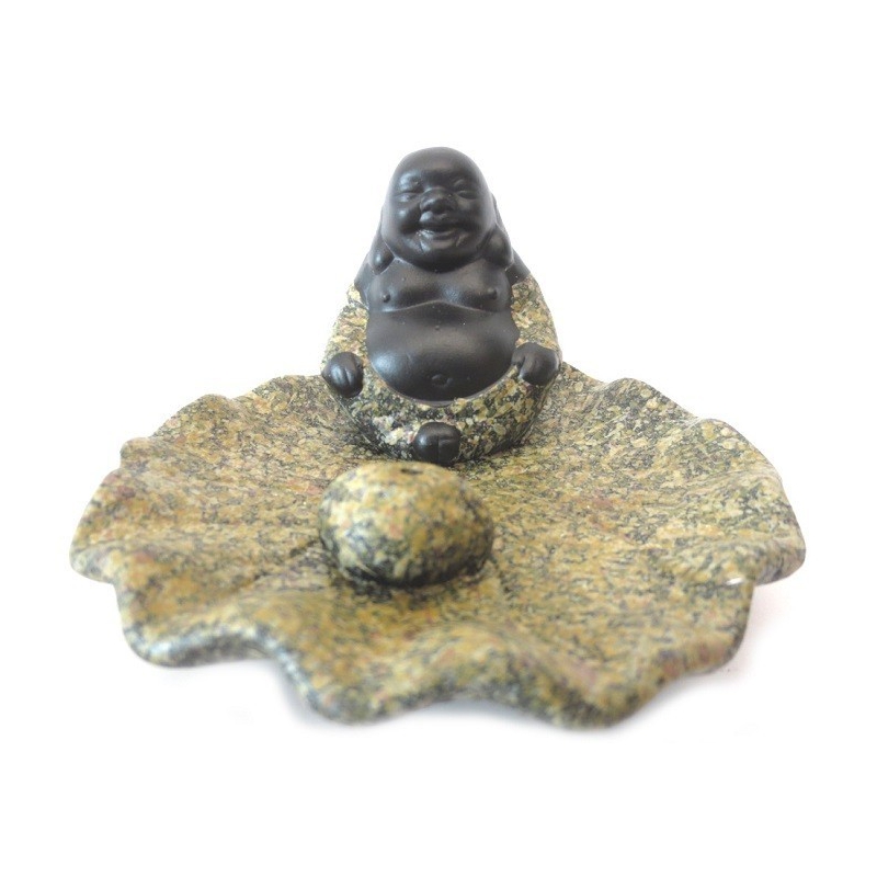 Wierookhouder - Lucky boeddha (bruin/zwart)