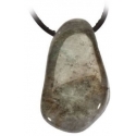 Labradoriet  drum drilled stone pendant