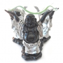 3 Lucky buddha oliebrander (zilver/zwart)