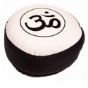 Meditation cushion black / cream OHM embroidered (8007)