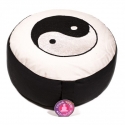 Coussin de méditation noir / blanc Yin Yang brodé (8012)