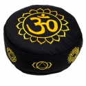 Meditation cushion gold / black 7 chakras embroidered (8026 )