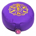 Meditation cushion violet & yellow OMPMH embroidered (8039)
