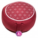 Coussin de méditation imprimé fleur rouge / argenté (8041)