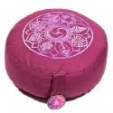 Coussin de méditation Aubergine légère 8 symboles brodés (8043)