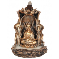 Brûleur d'encens flux de retour Bouddha de couleur bronze