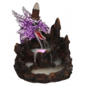 Brûleur d'encens flux de retour dragon violet avec éclairage
