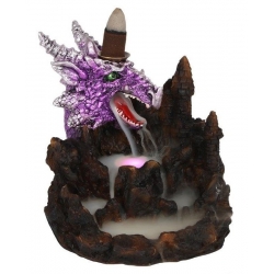 Purple Dragon Backflow incense burner with lighting