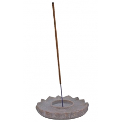 Lotus candle and incense holder soapstone natural