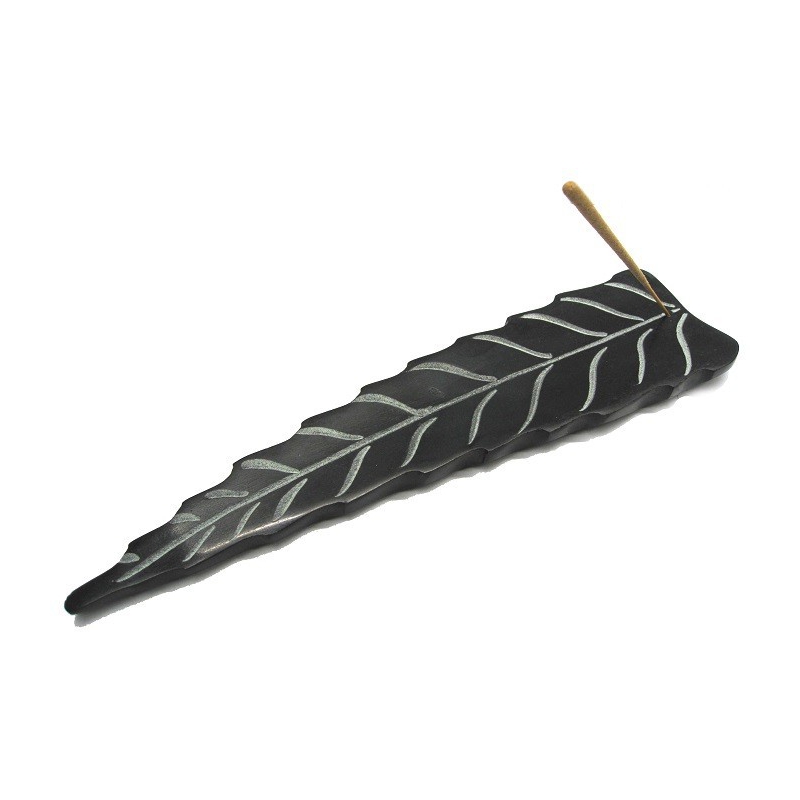Incense burner leaf shape (black soapstone)