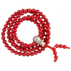 Mala Coral AA quality with guru bead