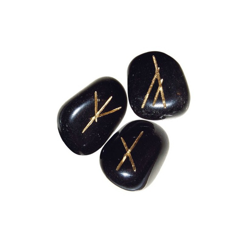 Pierres runiques d'onyx noir