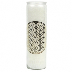 Geurkaars Flower of Life (wit)