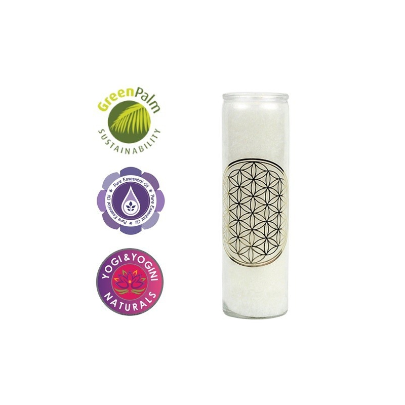 Geurkaars Flower of Life (wit)