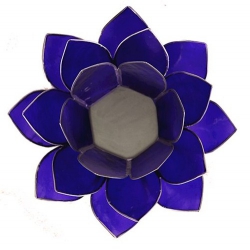 Lotus sfeerlicht - Indigo (zilverkleurige randen)