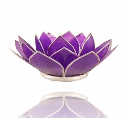 Lumière d'ambiance Lotus Violet améthyste (bords argentés)