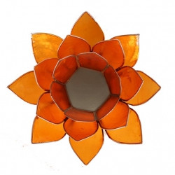 Lotus sfeerlicht - Amber oranje (zilverkleurige randen)