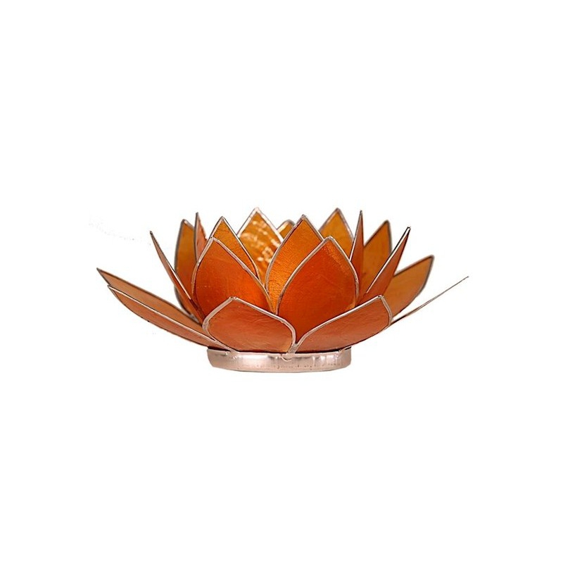 Lotus-Stimmungslicht - Amber Orange (silberfarbene Kanten)