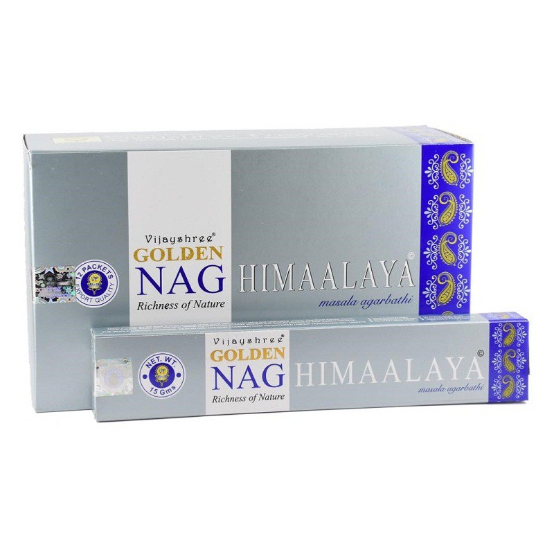 12 paquets d'encens Golden Nag Himaalaya 15gr
