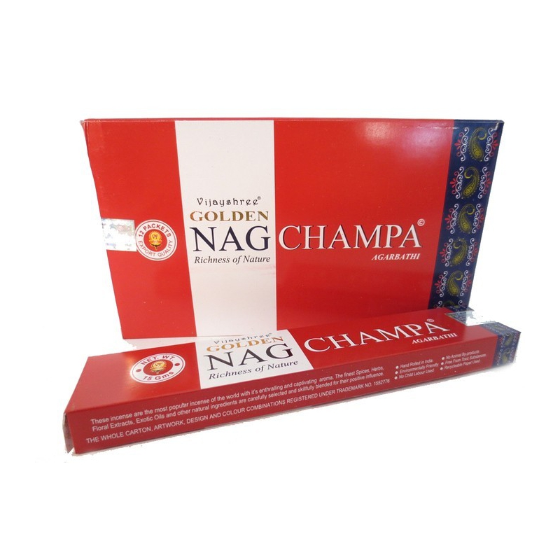12 paquets d'encens d'Or Nag Champa Agarbathi